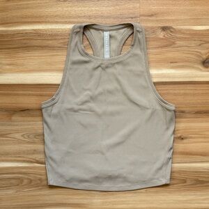 Athleta Ribbed Tan Crop Top